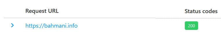 در دسترس بودن سایت با کد 200