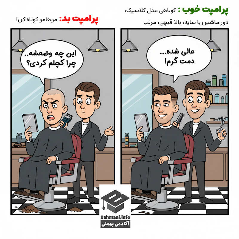 کاریکاتور پرامپت نویسی هوش مصنوعی